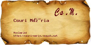 Csuri Mária névjegykártya